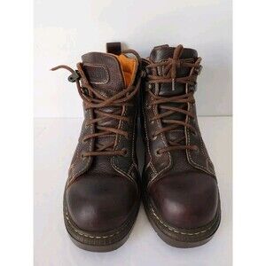 Rare London Underground Platform Leather Brown Lace Up Boots Wm 6 Men 4